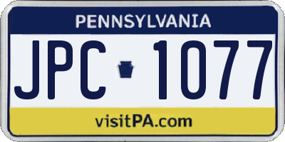PA license plate JPC1077