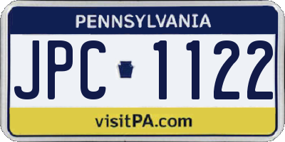 PA license plate JPC1122