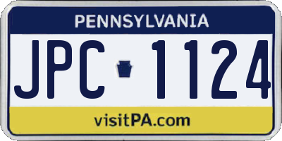 PA license plate JPC1124