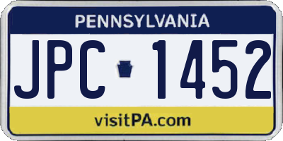 PA license plate JPC1452