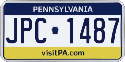 PA license plate JPC1487