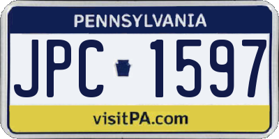 PA license plate JPC1597