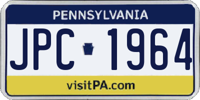 PA license plate JPC1964