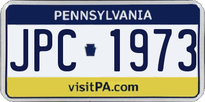 PA license plate JPC1973