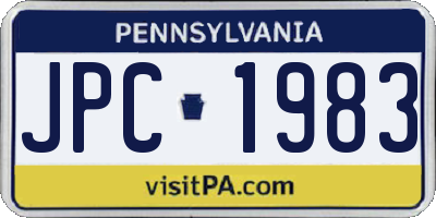 PA license plate JPC1983