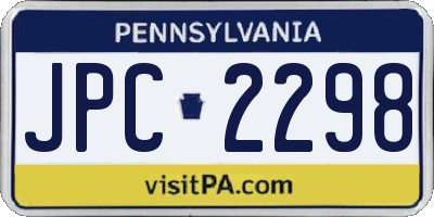 PA license plate JPC2298