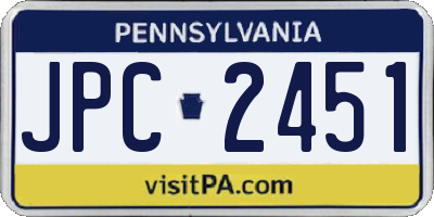 PA license plate JPC2451