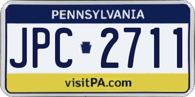 PA license plate JPC2711