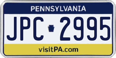 PA license plate JPC2995