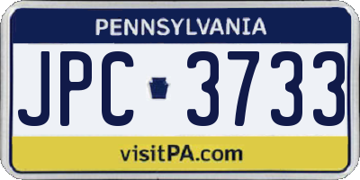 PA license plate JPC3733