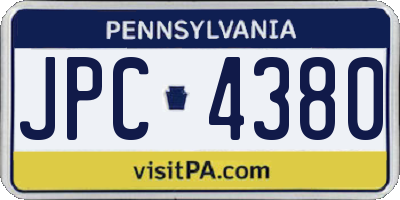 PA license plate JPC4380