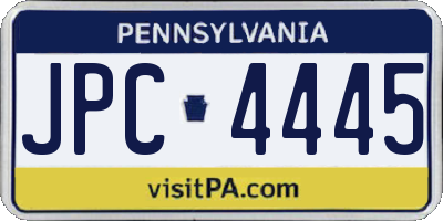 PA license plate JPC4445
