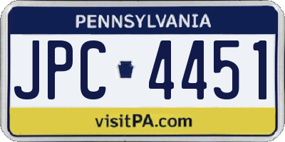 PA license plate JPC4451
