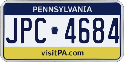 PA license plate JPC4684