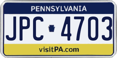 PA license plate JPC4703