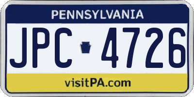 PA license plate JPC4726