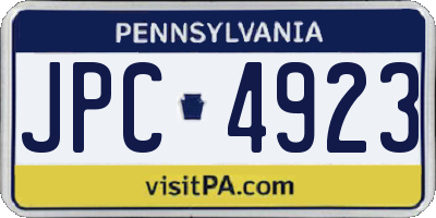 PA license plate JPC4923