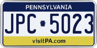 PA license plate JPC5023