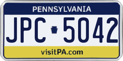 PA license plate JPC5042