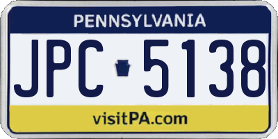 PA license plate JPC5138