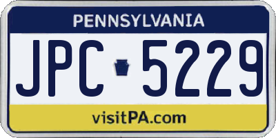 PA license plate JPC5229