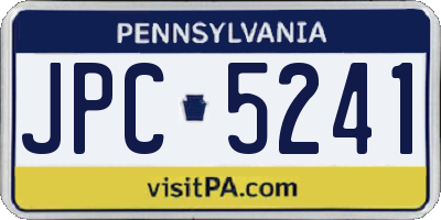 PA license plate JPC5241
