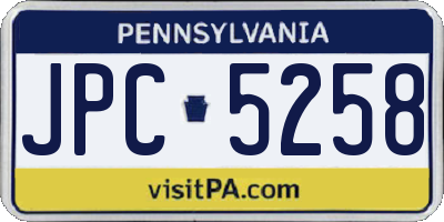 PA license plate JPC5258