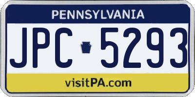PA license plate JPC5293