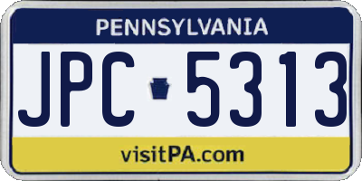 PA license plate JPC5313