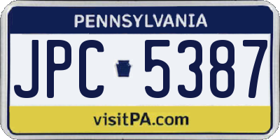 PA license plate JPC5387