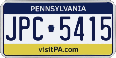 PA license plate JPC5415