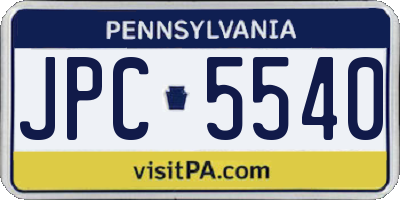 PA license plate JPC5540