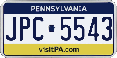 PA license plate JPC5543