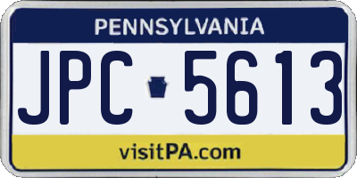 PA license plate JPC5613