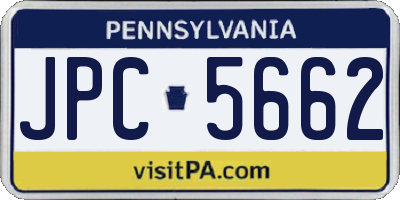 PA license plate JPC5662