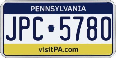 PA license plate JPC5780