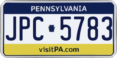 PA license plate JPC5783