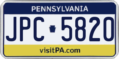 PA license plate JPC5820