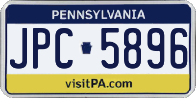 PA license plate JPC5896
