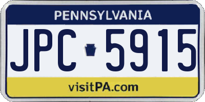PA license plate JPC5915