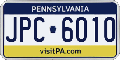 PA license plate JPC6010