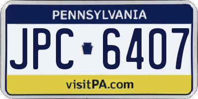 PA license plate JPC6407