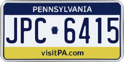 PA license plate JPC6415