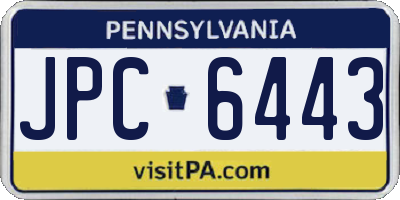 PA license plate JPC6443