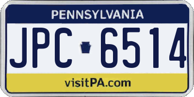 PA license plate JPC6514