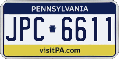 PA license plate JPC6611