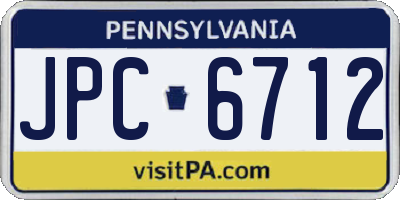 PA license plate JPC6712