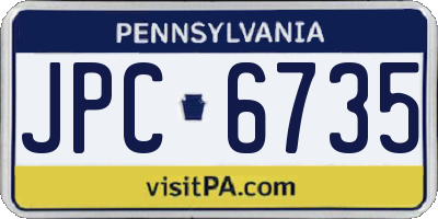 PA license plate JPC6735