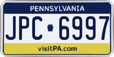 PA license plate JPC6997
