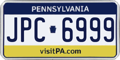 PA license plate JPC6999